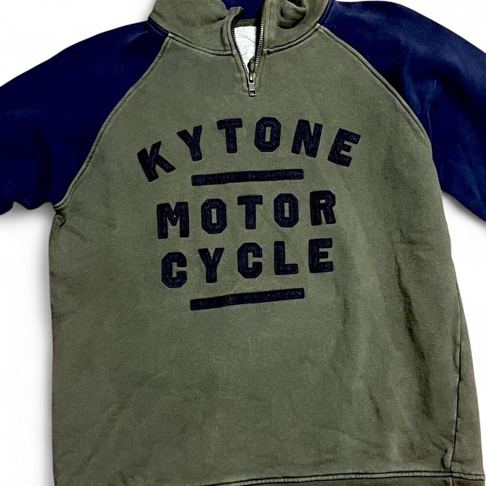 Kytone Motor Cycle Quarter-Zip Sweatshirt - Size Medium - Two-Tone Biker Style